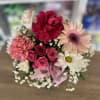 fresh flowers in cube 