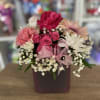 fresh flowers in cube 