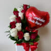 &quot;Elegant arrangement of red roses presented in a modern square box, perfect