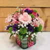 Polka Dot Blooms Bouquet - Hot Pink,  featuring a 4&quot; glass