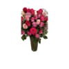 A large vase of 50 mixed color roses in tones of lavender