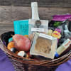 Yummy! Some special snacks for someone special, including sparking cider, cookies, crackers