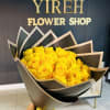 Delicate yellow roses in a design full of light and tenderness, designed