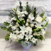 Remembering the deceased with the purest of intentions. Send this all-white standing