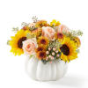 Give them something to talk about! This darling white ceramic pumpkin has