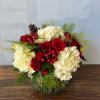 Red, white green arrangement that will put a smile on someone&rsquo;s face