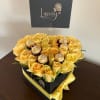Candy Heart Box is an exclusive design of fresh roses and chocolates