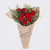 A gorgeous wrapped bouquet designed with premium 1 Dozen Red Roses, Wax