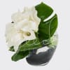 Effortlessly chic and graceful, this contemporary arrangement features 20 stems of white
