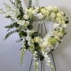 Striking Heart Design Created With All-White Blooms 