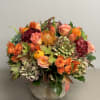 Beautiful fall arrangement with combination of Hydrangeas, Roses, Dahlias  and other