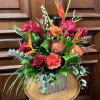 Recipe: Ginger, Protea, Orange Hybrid Roses, Red Roses, Birds of Paradise, Orange