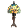 This traditional accent lamp features a vibrant palette of yellow, green and