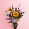Sunflowers and mixed blooms with a touch of eucalyptus. 