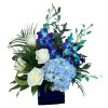 A blue magic arrangement. Eye catching &amp; unique in a square vase.