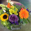 Vase of mixed fall flowers .... simply stating I am curiously falling