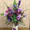 Type of Flowers: Purple Lackspur, Lavender Roses, Purple Iris, Purple Daisies, Lavender