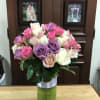 12 Lavender Roses, 10 White Roses, 12 Hot Pink Roses, 12 Light
