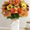 Get them buzzing for fall! Our unique, stylized bouquet is gathered with