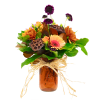 Elevate your autumn decor with &quot;Auburn Lotus,&quot; a captivating floral arrangement that