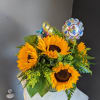 Sunflower Sunshine arrangement with birthday inclusions