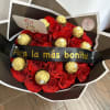25 roses with ferreros 