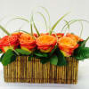 Modern Bamboo Tray with Two-Tone Roses &ndash; by Jane&rsquo;s Roses, San Francisco