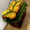 Modern Bamboo Tray with Two-Tone Roses &ndash; by Jane&rsquo;s Roses, San Francisco
