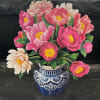 This peony paradise is a 3-D paper pop up that looks like