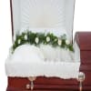 This beautiful garland of foliage and roses will enhance the casket of