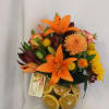 This unique all orange with similar tones flowers is a beautiful bright