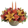 Make the season glow with this bright and bountiful fall bouquet of