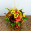 This fun fall cube shows off the bright yellow, orange and red