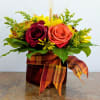 This fun fall cube shows off the bright yellow, orange and red