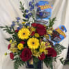 This wheel &amp; bloom floral arrangement is the fastest way to win