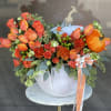 Pumpkin with beautiful flowers 