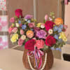 Samber basket with mixed flowers