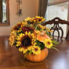 Celebrate the season with our Pumpkin Patch Delight arrangement! Bursting with golden