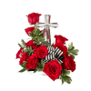 This crystal cross is a nice sympathy keepsake. It is surrounded by
