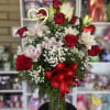 fresh twelve roses with  Rose lilies 