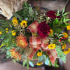 Simple Plaid Autumn Ribbon with Classic Flowers for The Holiday. **Flowers my