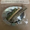 White Sage, Palo Santo, sweet grass, and Abalone Shell. This wonderful kit