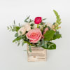 Season blooms &amp; foliage in a rustic chic wood box.