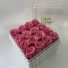 16 preserved rose in pink colors 