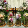 A cool sophisticated way to admire flowers - this arrangement is made