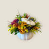 This is a fun Fall gift with a white ceramic pumpkin container.