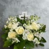 
Round Funeral Centerpiece
A delicate round floral arrangement, made with fresh flowers in
