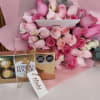 A beautiful bouquet in delicate shades of pink and white, combining the
