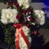 Red and white cross with personalized ribbon 