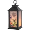 This light up lantern has frosted glass and features a hummingbird scene